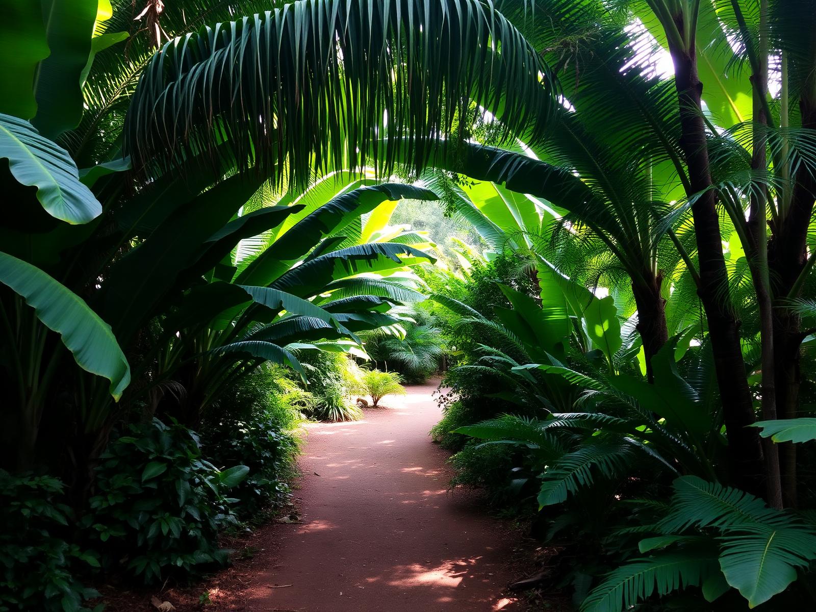 Tropical garden path